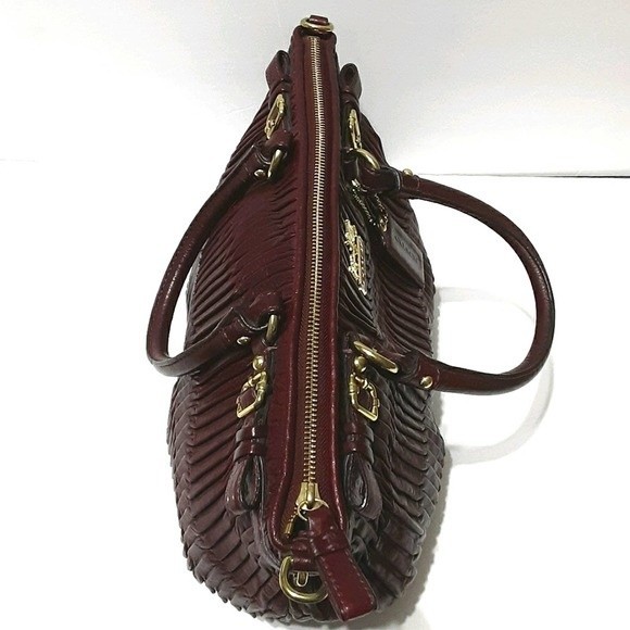 Coach Purple Madison Sophia F 1182-18620 Pleated Leather Satchel Purse - Picture 6 of 11